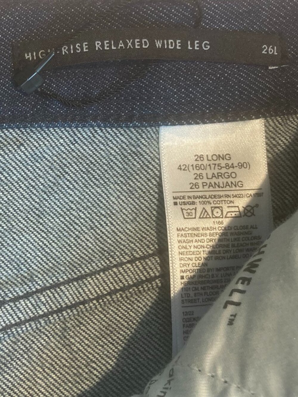 Banana Republic High Rise Relaxed Wide Leg Premium Denim Size 26 Long In Navy - Picture 4 of 7